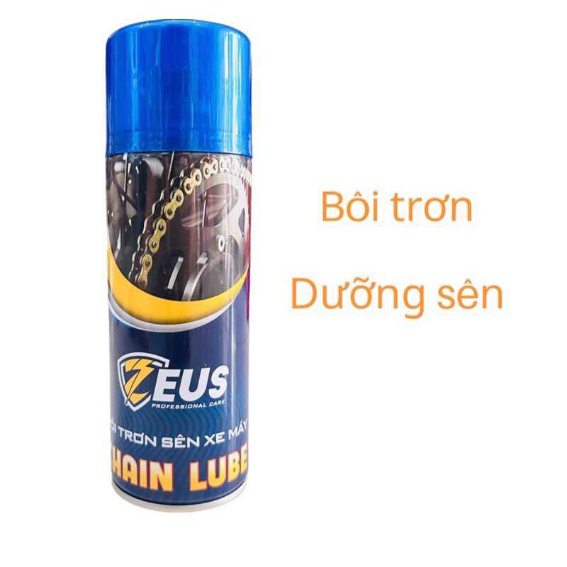Chai xịt bôi trơn dưỡng sên zeus 400ml