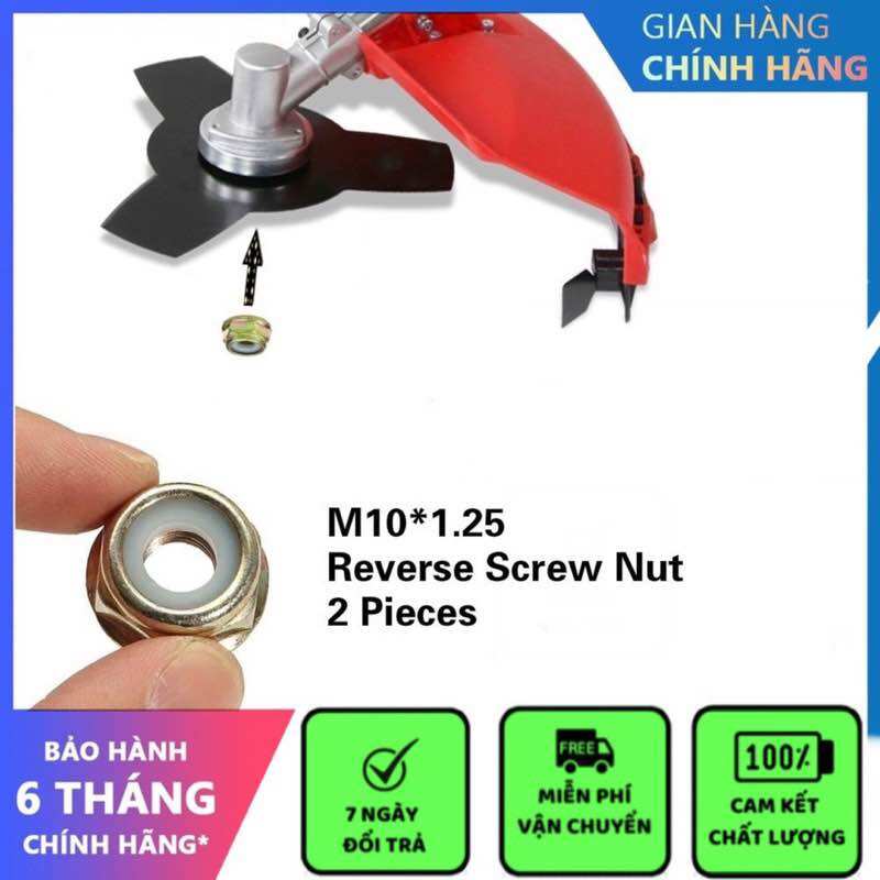 Ốc tán ren ngược lắp lưỡi máy cắt cỏ 8 - 10 - 12mm