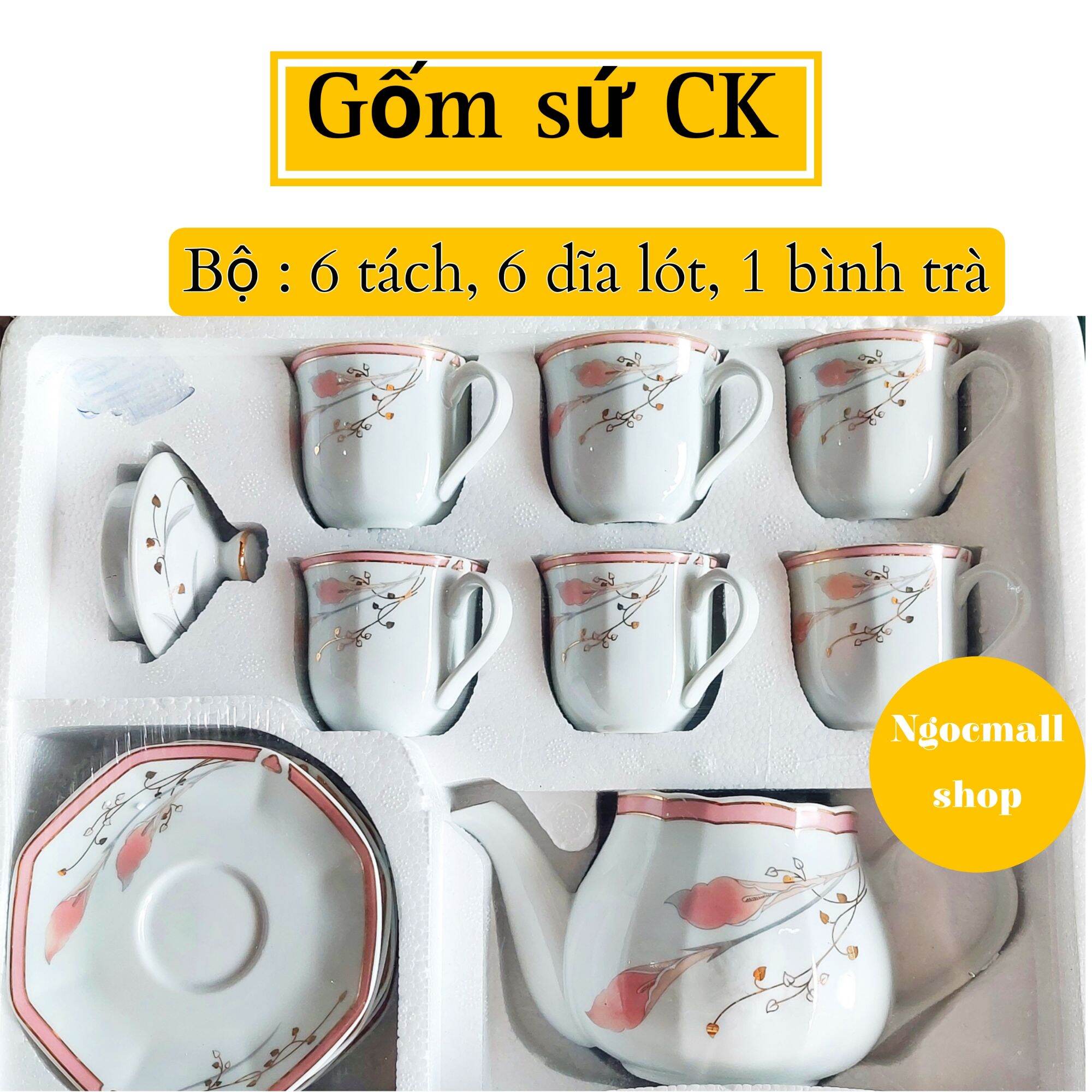 Bộ bình tách trà gốm sứ CK Việt Nam