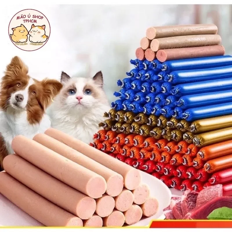 XÚC XÍCH CHO CHÓ MÈO (QUE 15g) - BÁNH THƯỞNG CHO CHÓ MÈO