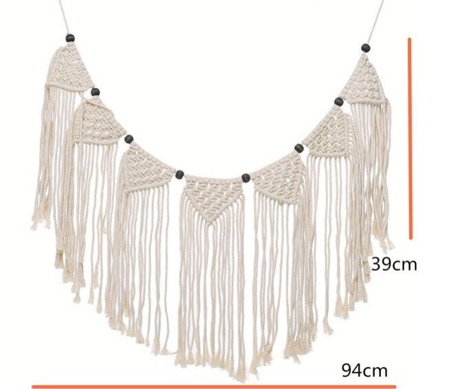 Rèm trang trí macrame handmade, phong cách Bohemian