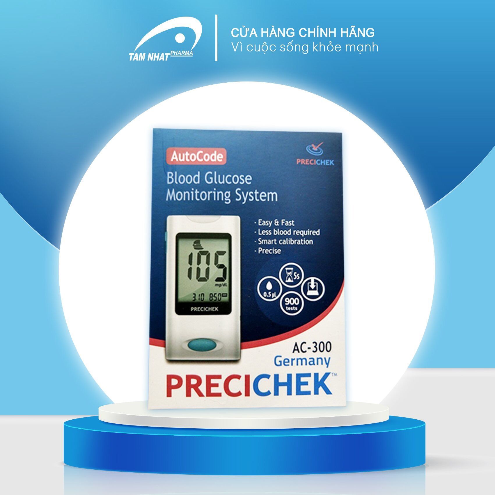 Máy đo đường huyết Precichek AC-300 + 50 que thử