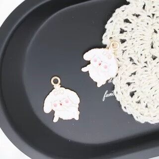 Charm bé chó kim loại làm keyring