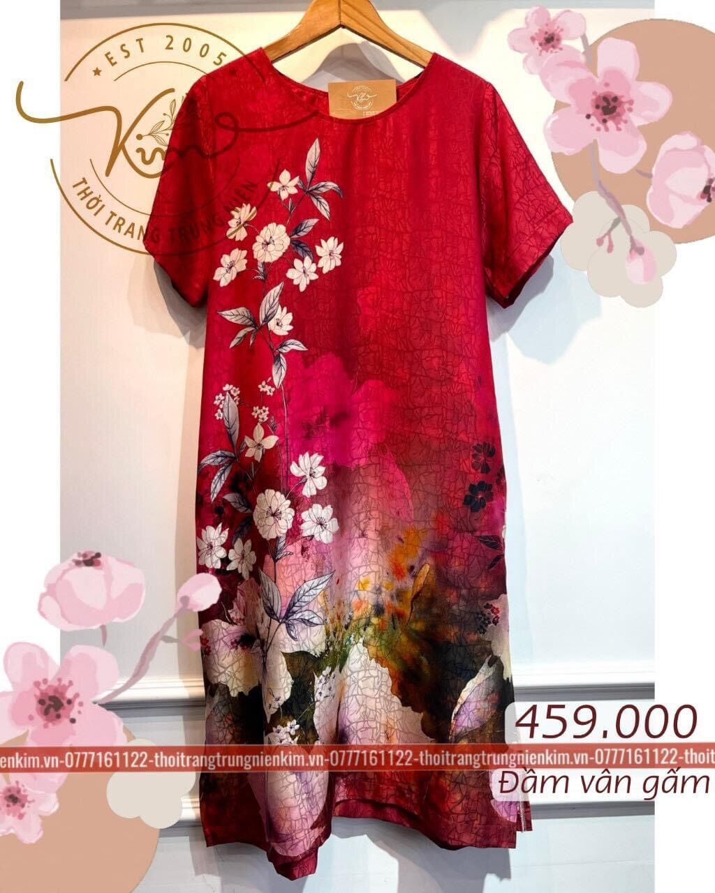 Đầm lụa vân gấm