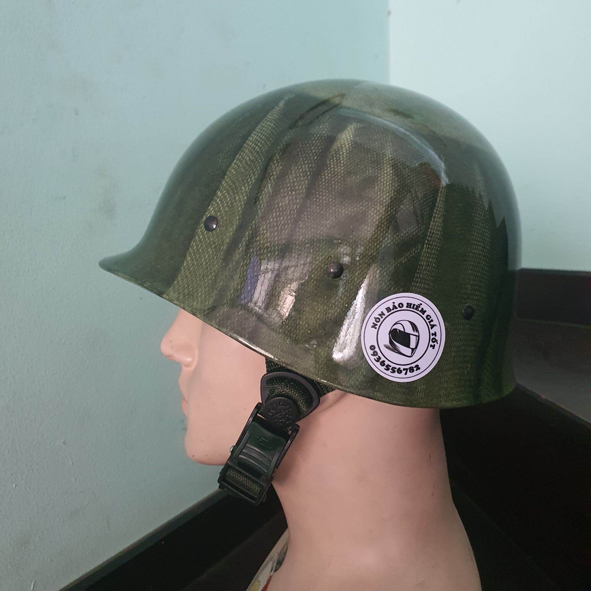 Nón cối lòng dây vân gỗ xanh rêu