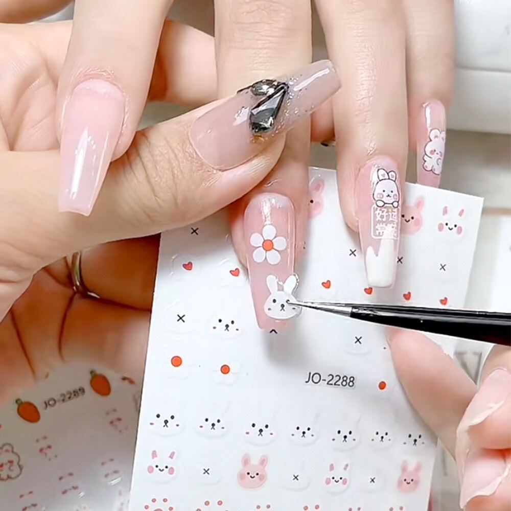 Sticker dán móng tay nail hình thỏ dễ thương