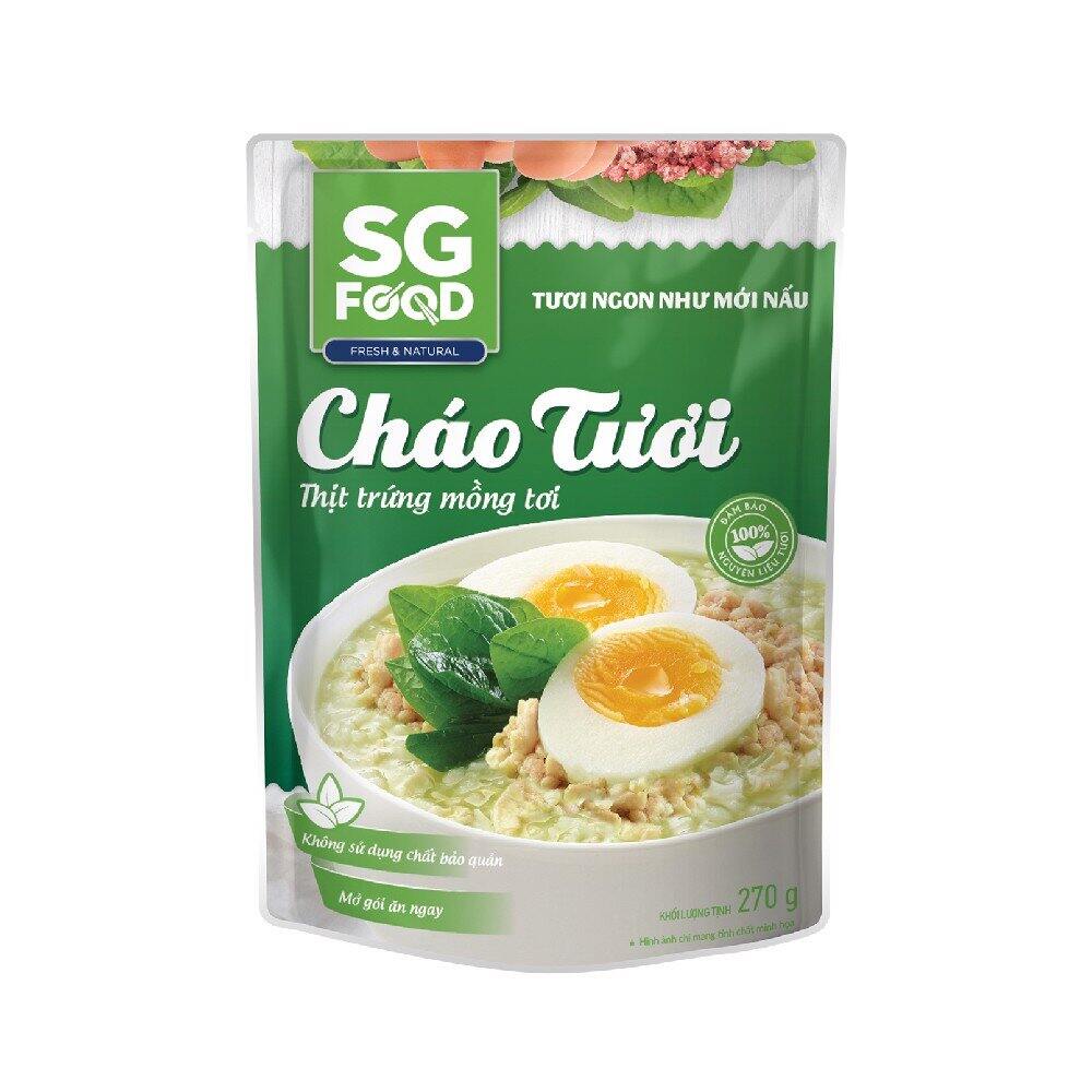 Cháo tươi thịt trứng mồng tơi SGFood 240g