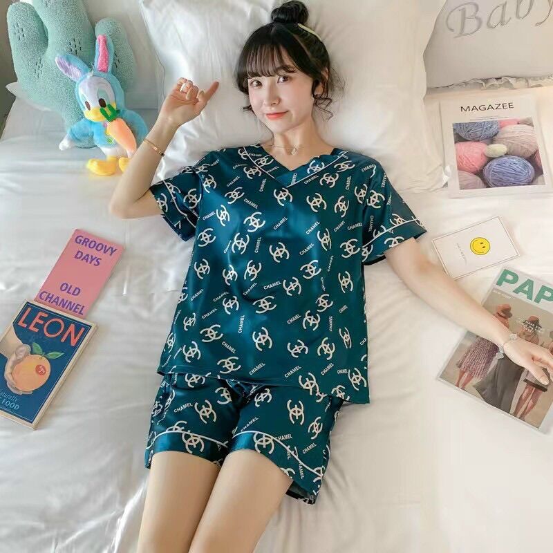 Bộ ngủ lụa mặc nhà tay ngắn quần đùi