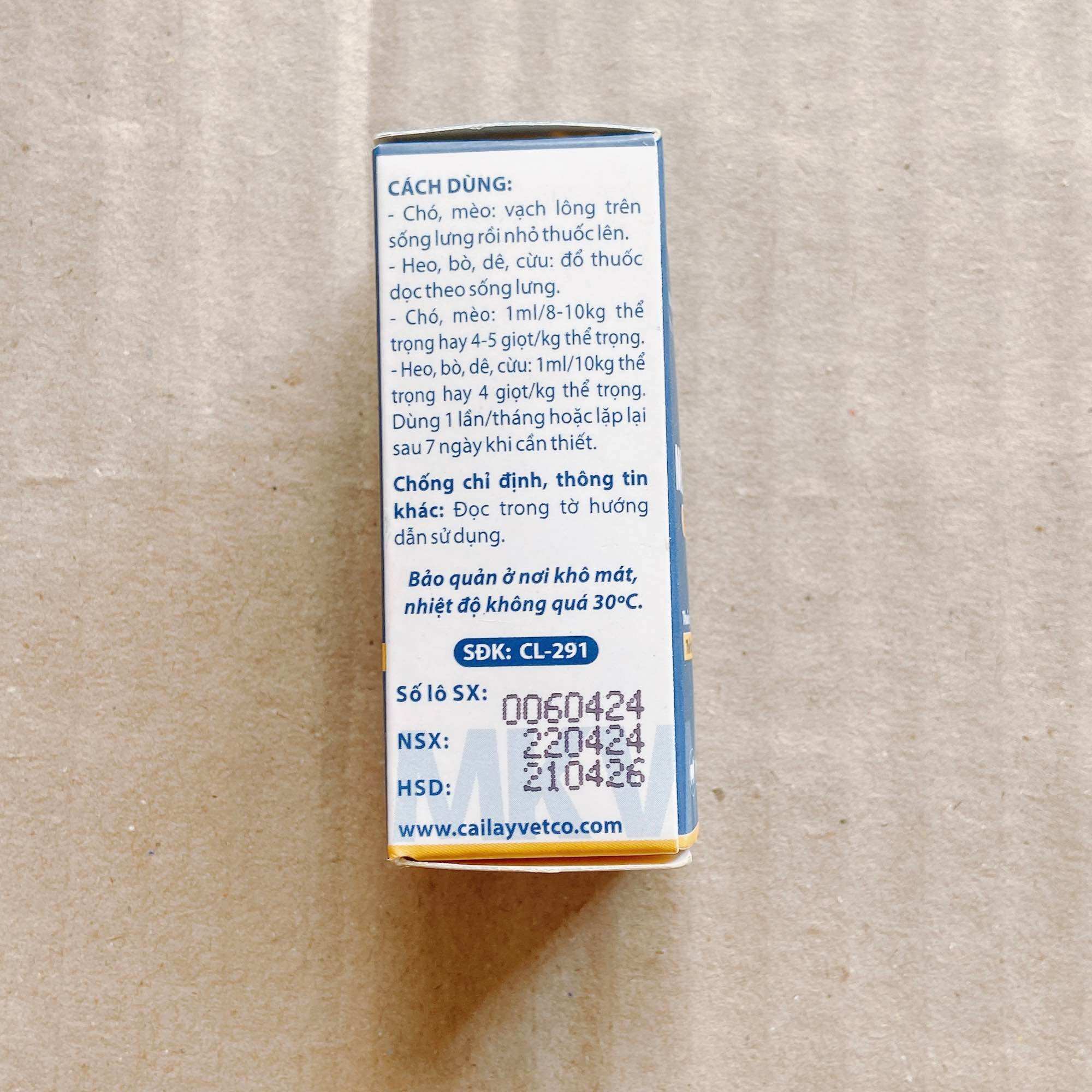 Mekomec thuốc nhỏ ve, rận, bọ chét chó, mèo