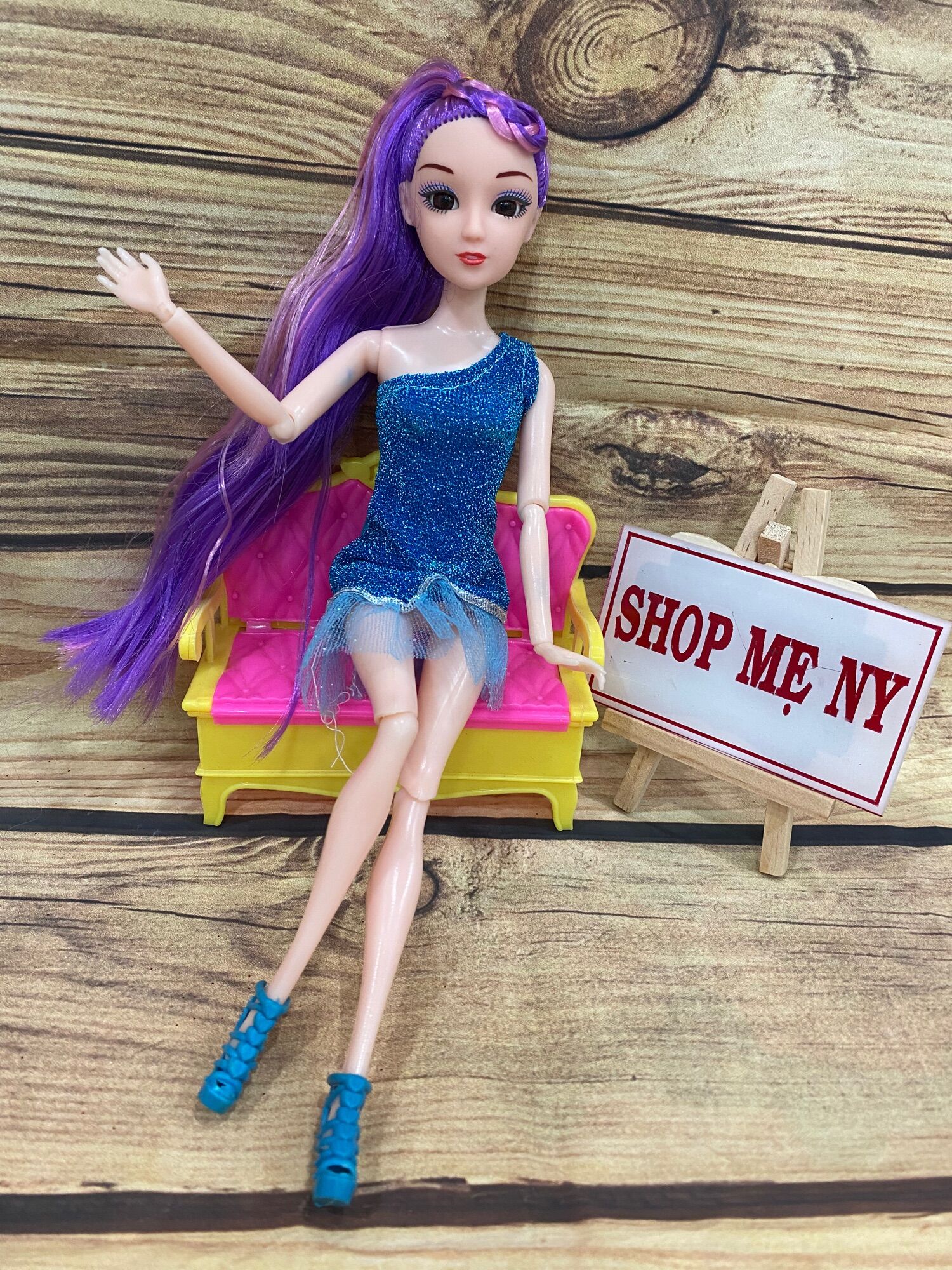 [HCM]BÚP BÊ KHỚP MẮT NGỌC TÓC DÀI (MẶC ĐẦM DẠ HỘI)