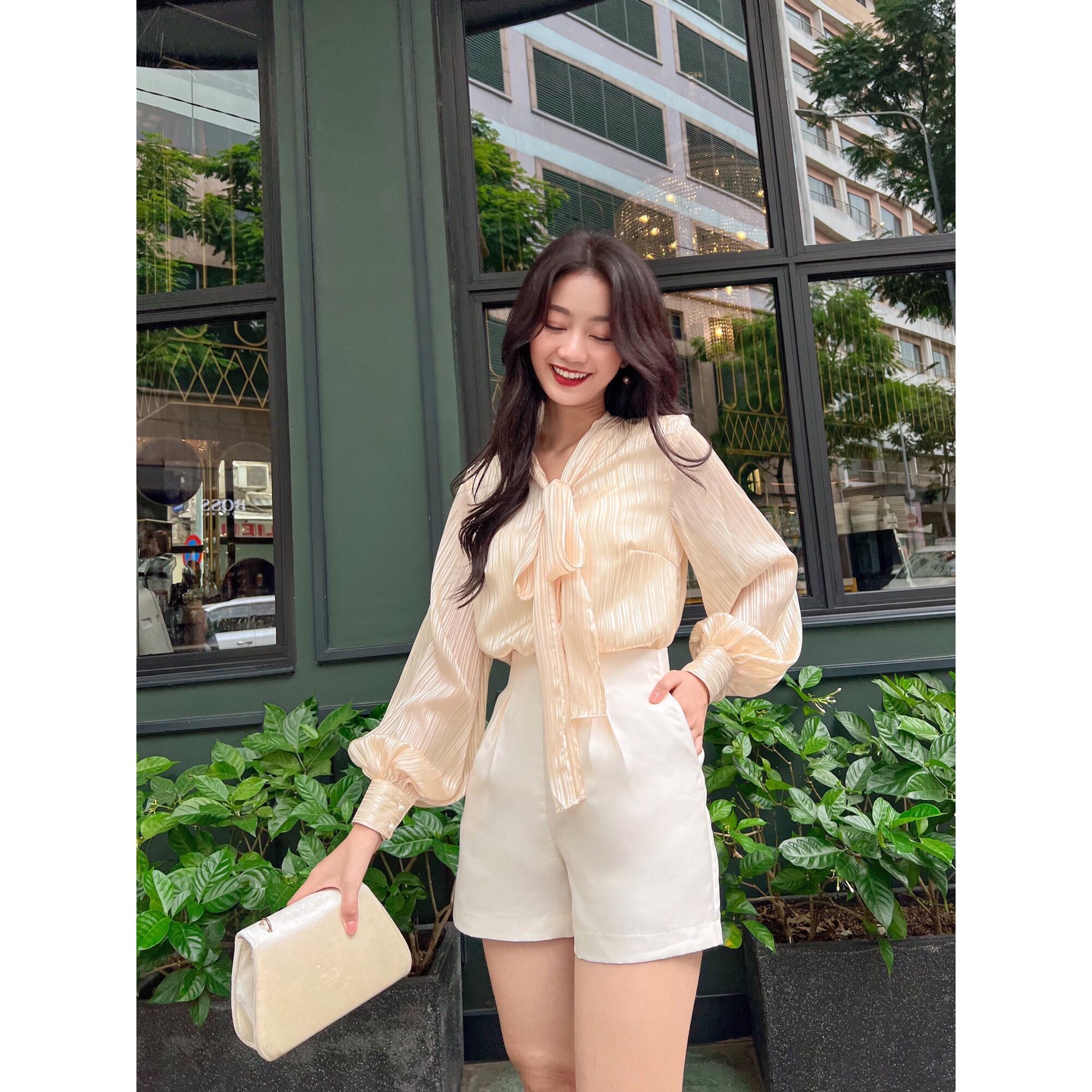 Quần shorts nữ ống rộng sang chảnh LUCETFASHION Tarta shorts