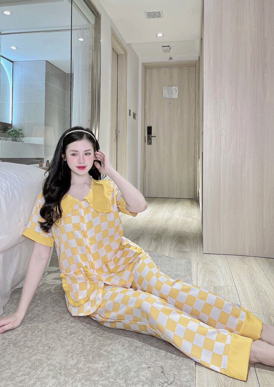 Freesize dưới 58kg - PIJAMA LỤA MANGO CD 2 TÚI ÁO - 2 TÚI QUẦN  MẪU XINH