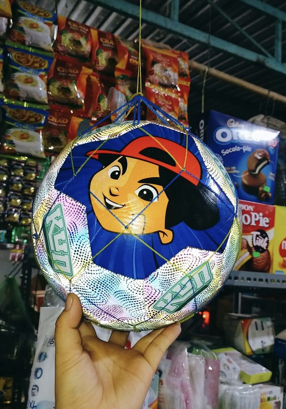 Bóng đá Kun - Bóng đá da hàng khuyến mại sữa Kun ( kèm túi lưới và kim bơm)