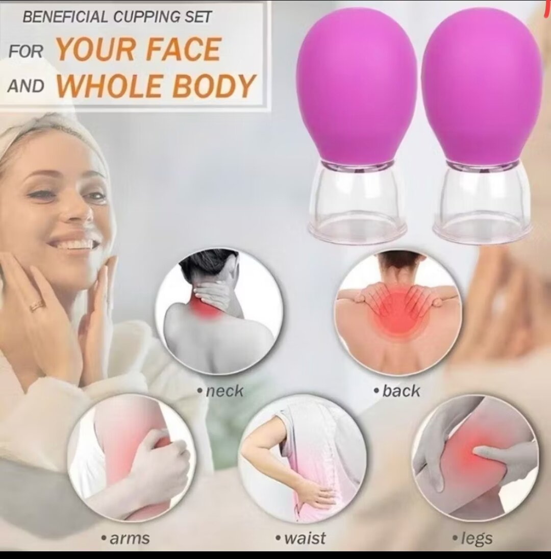 Set 5 cốc Giác Hơi Silicon Massage mặt, Toàn Thân - Thư Giãn Cơ Thể, Tăng Tuần Hoàn Máu
