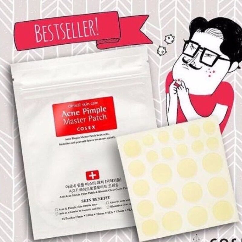 Miếng Dán Mụn Cosrx Acne Pimple / Clear Fit Master Patch (Đỏ-Đen)