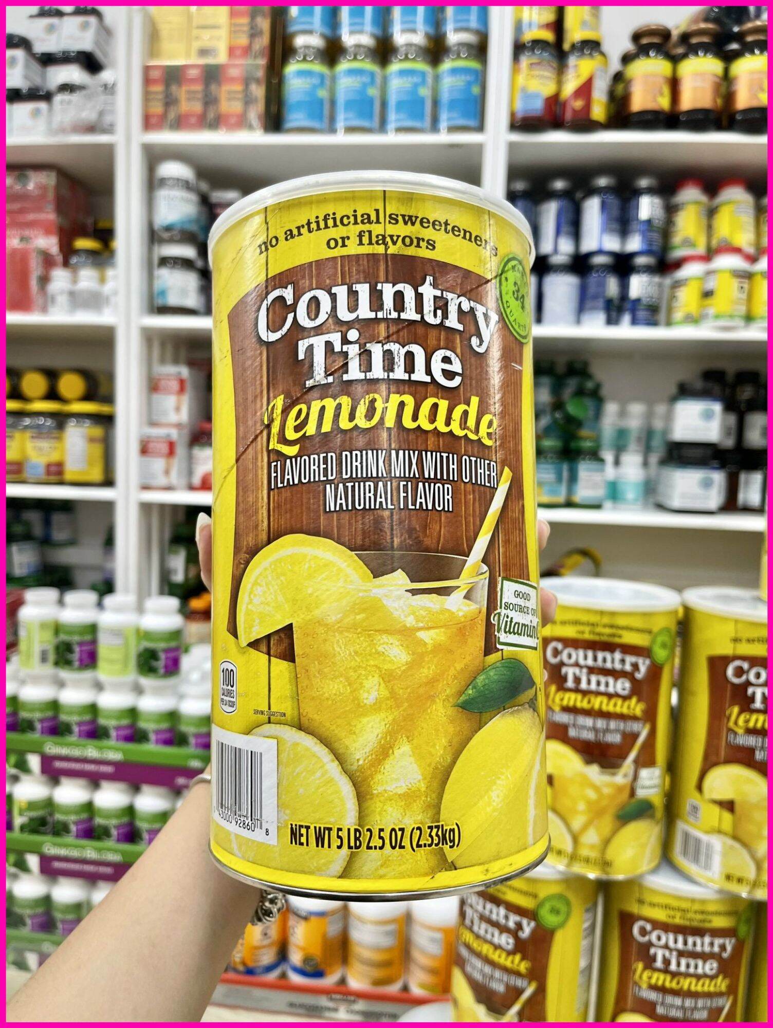 Bột nước chanh country time drink mix Lemonade 2.23kg