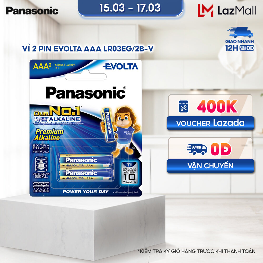 Pin Panasonic Evolta AAA LR03EG/2B-V (Vỉ 2 viên) - Hàng Chính Hãng