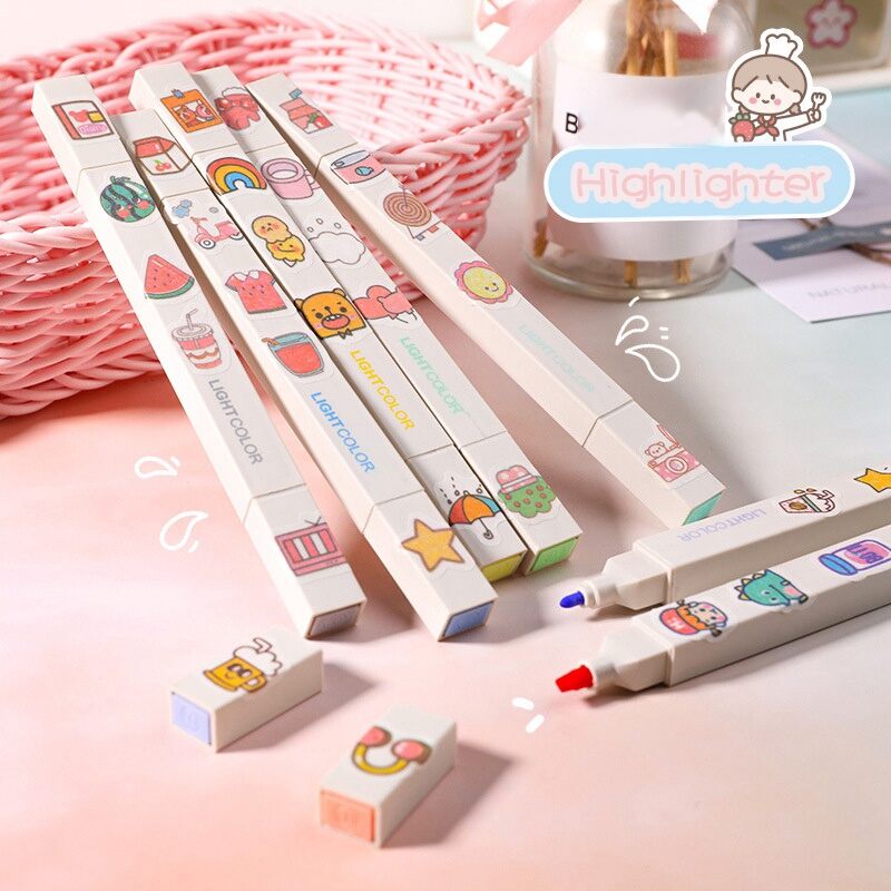 Set 6 bút dạ quang 2 đầu