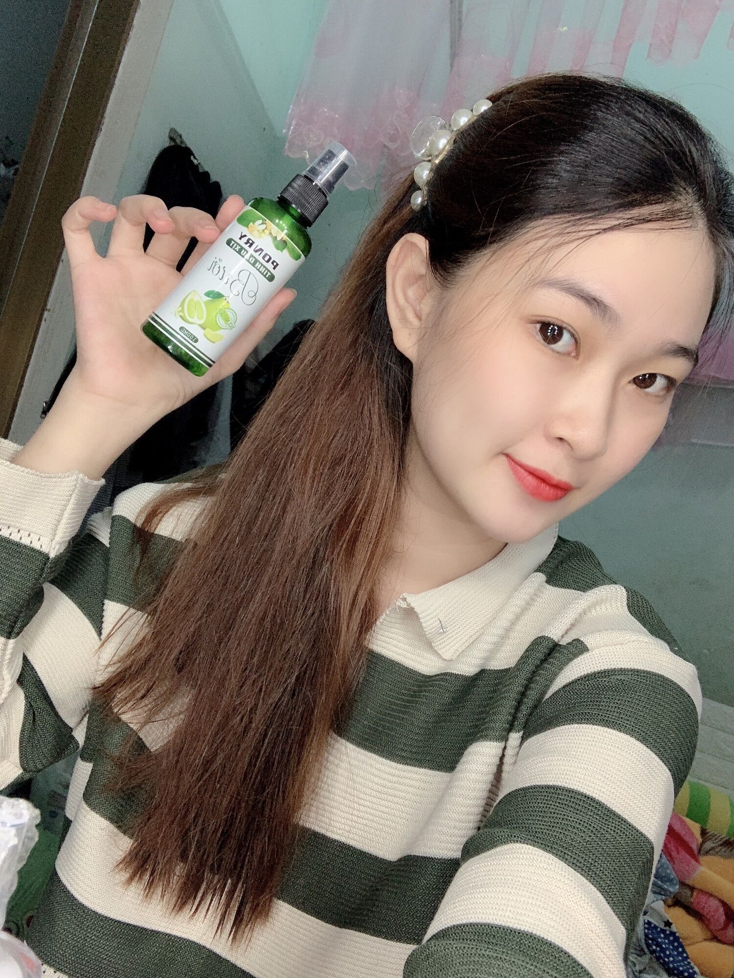 Xịt Bưởi kích mọc tọc Ponry ( kèm dây buộc tóc xinh )