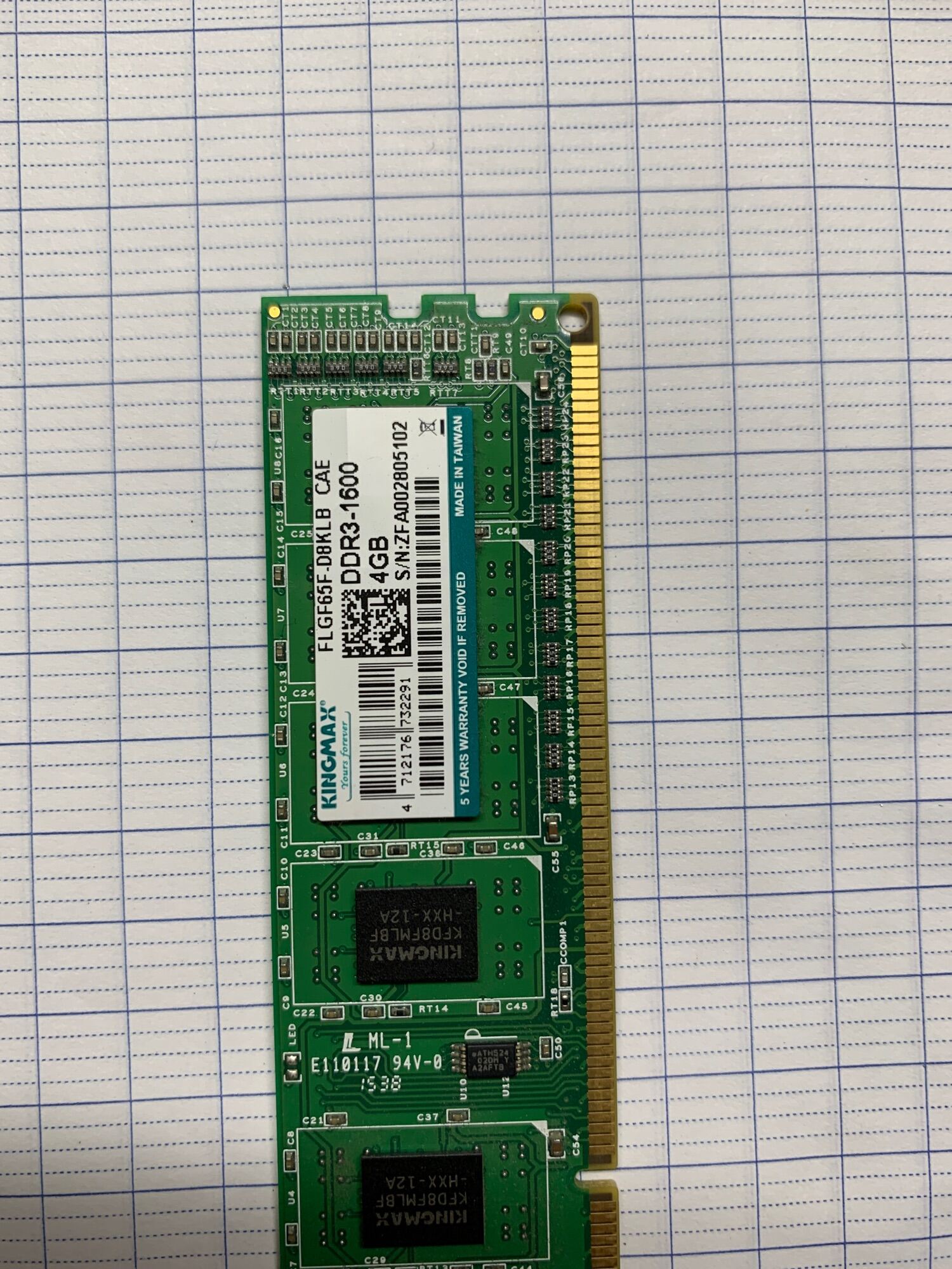 Ram KINGMAX DDR3-1600 4g