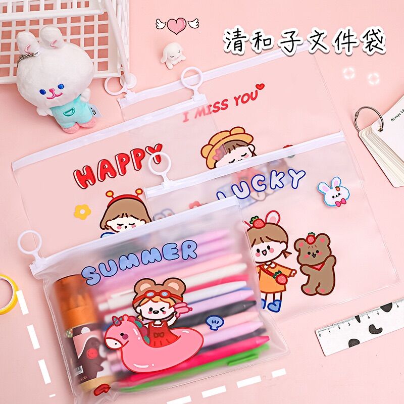 Túi lụa zip đựng bút và đồ