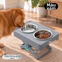 Hipidog | Bát ăn bằng thép không gỉ cao cấp cho chó cỡ lớn chân chống rơi giá đỡ ăn đồ dùng cho thú cưng thương hiệu Hipidog