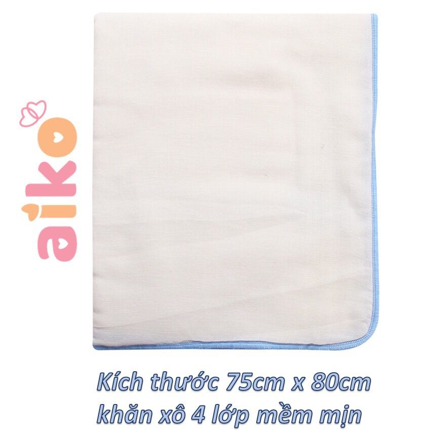 Chính hãng - Khăn tắm xô Aiko 4 lớp cho bé siêu mềm mịn