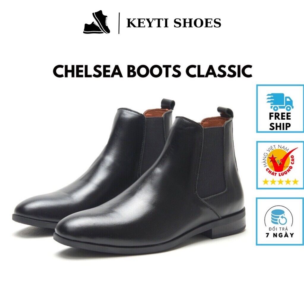 Giày boots nam Chelsea Boots Classic đế khâu ( đặt lùi 1 size)