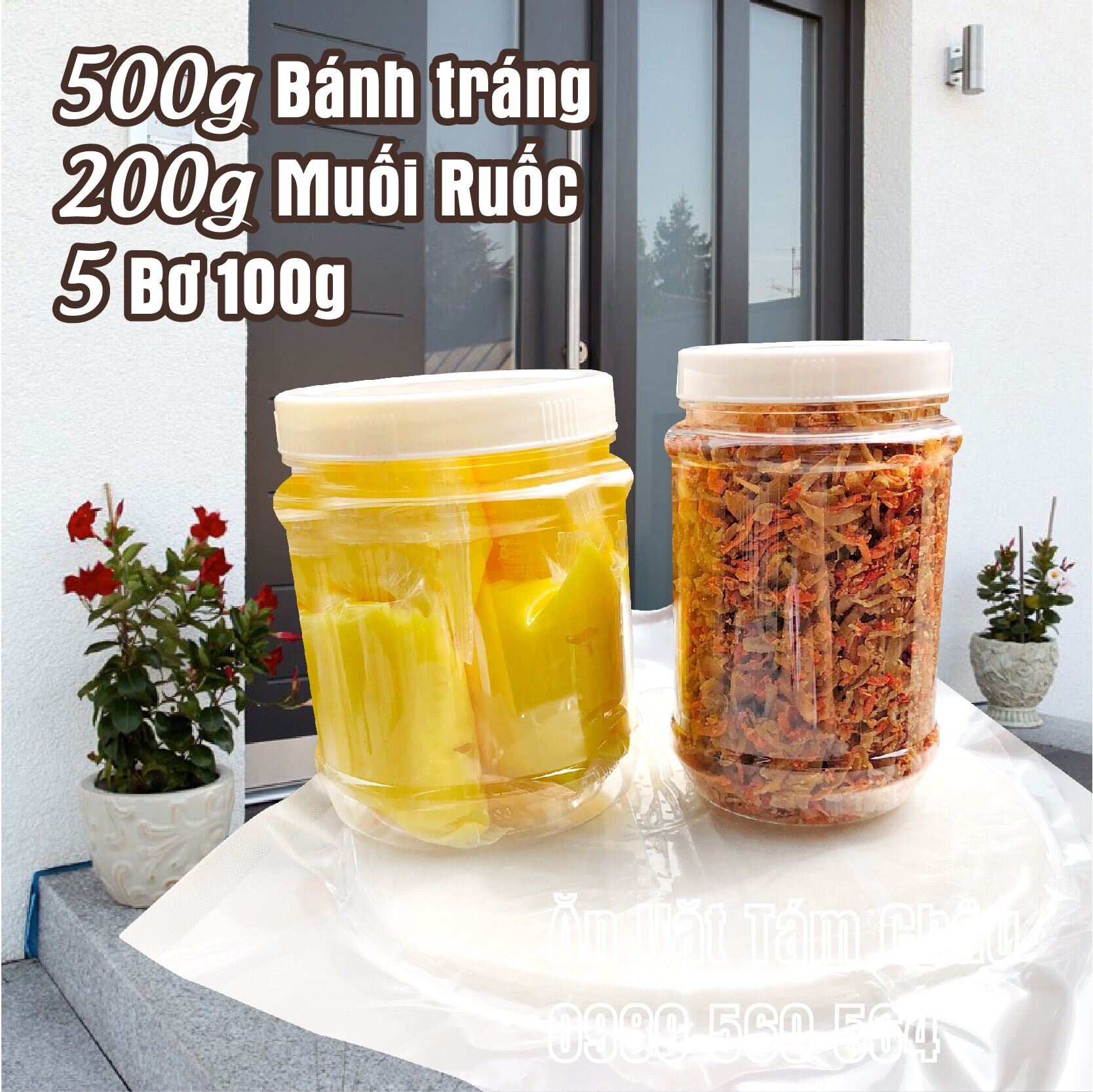 500G Bánh tráng phơi sương+200g muối tép hành phi