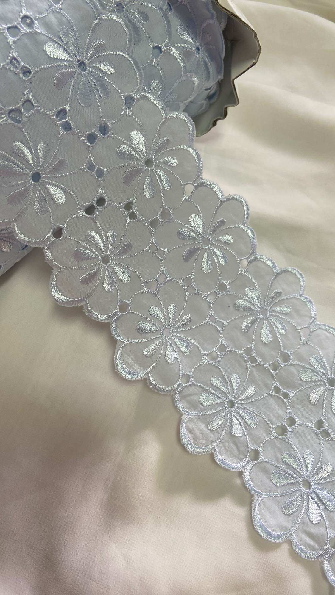 2m x 11cm vải ren Thêu mềm trang trí pha phối váy áo làm handmade (H1)