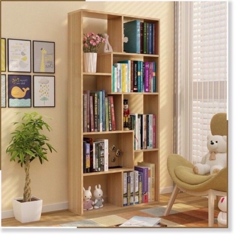 Kệ sách gỗ chữ u 8 ngăn - kệ sách gỗ để sàn