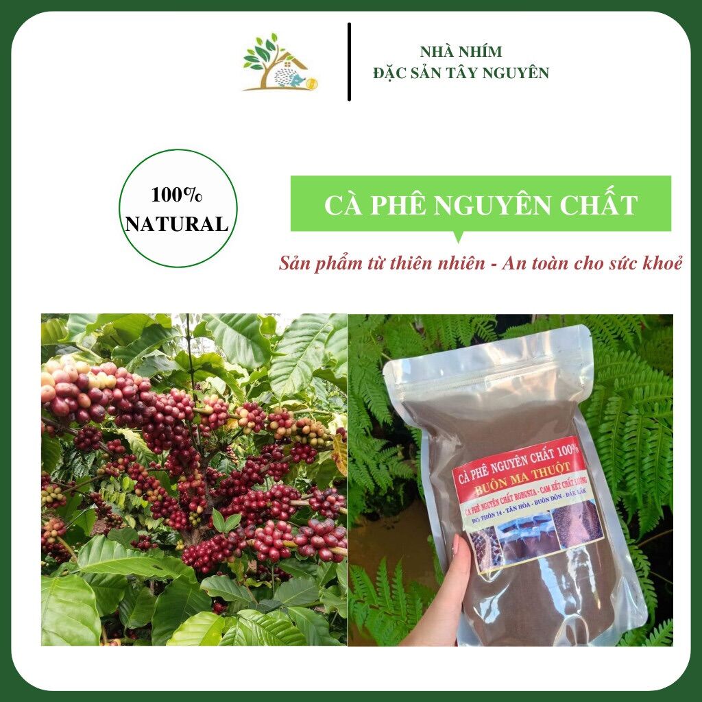 CÀ PHÊ NGUYÊN CHẤT LOẠI 1 KHÔNG PHA TRỘN - Túi 1kg