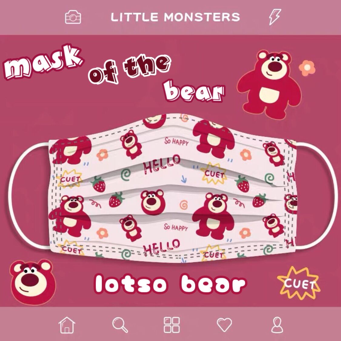 Khẩu trang gấu lotso dễ thương
