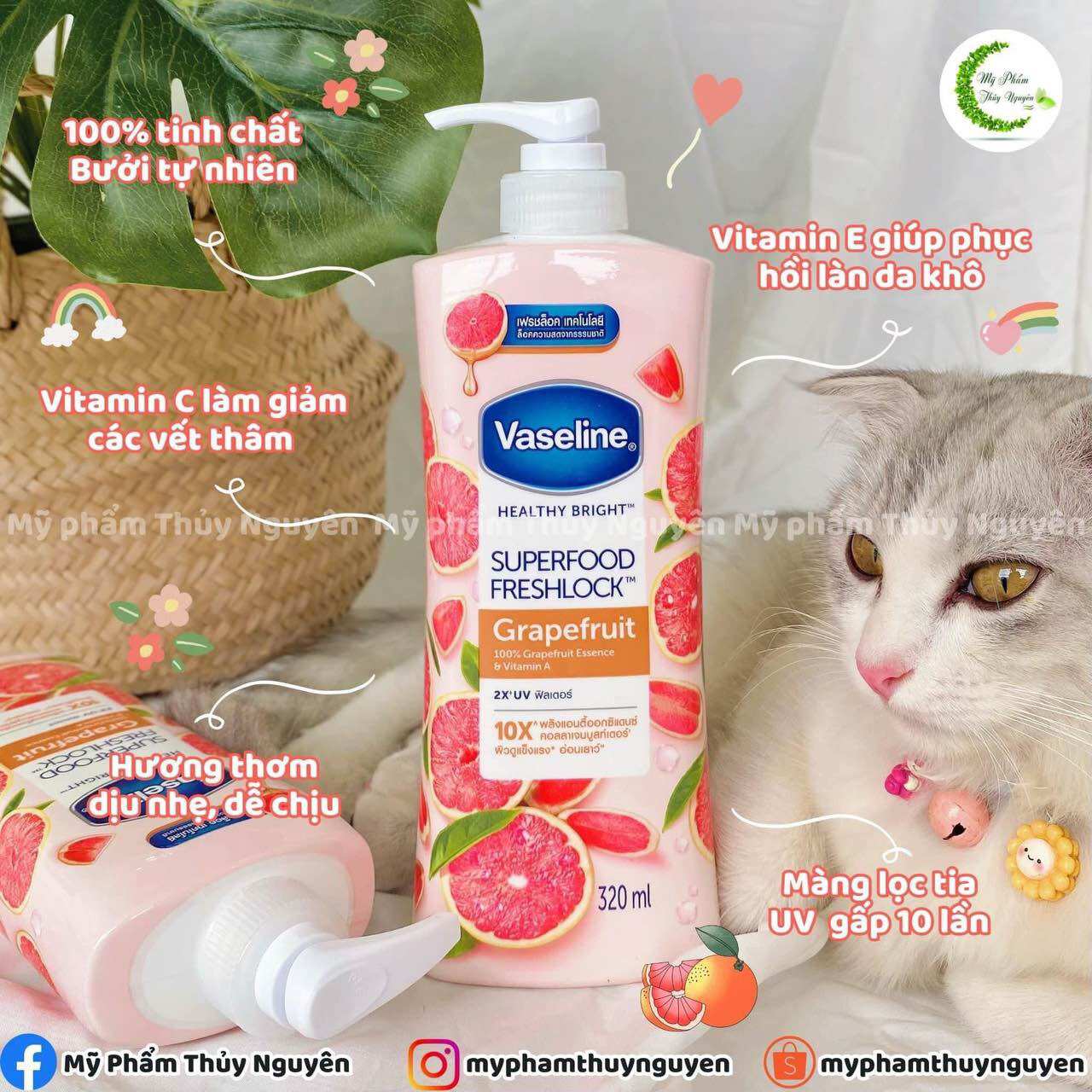 Sữa dưỡng thể vaseline superfood  320ml thái lan