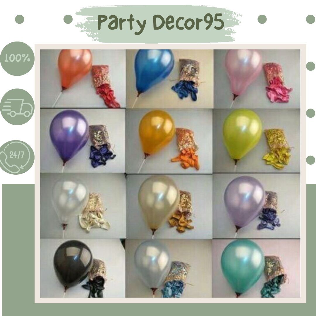Set bóng bay ánh nhũ bịch 25 bóng