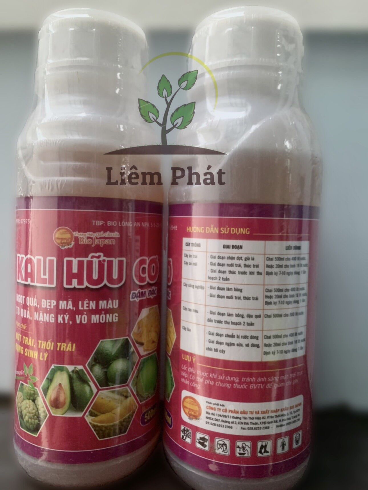 1 chai kali hữu cơ 500ml thương hiệu quả cầu lửa