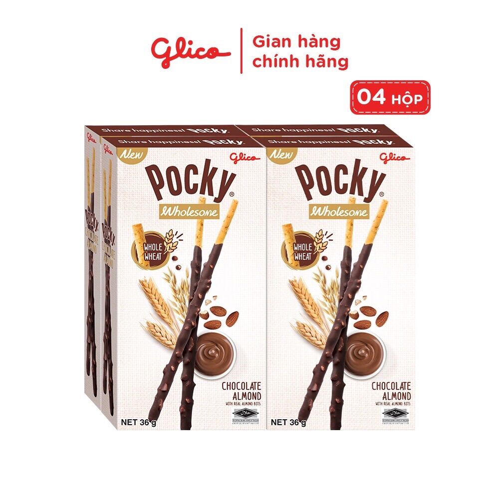 Combo 4 bánh que pocky ngon khỏe đẹp vị sô cô la hạnh nhân
