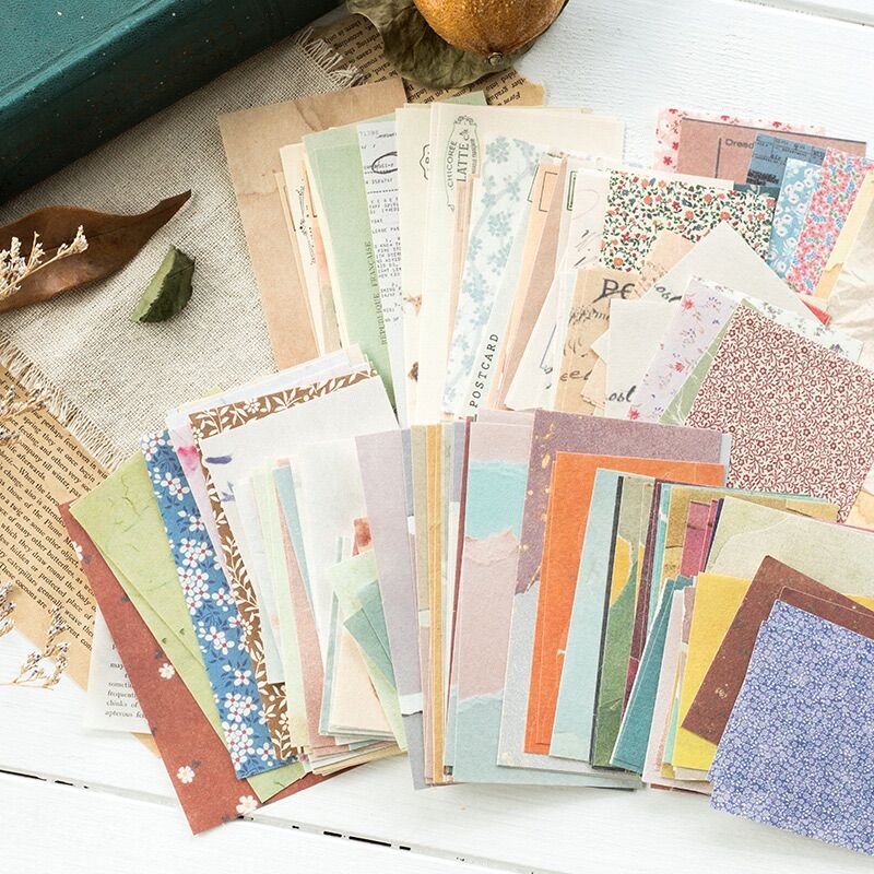 Set giấy nền vintage trang trí sổ tay journal DIY