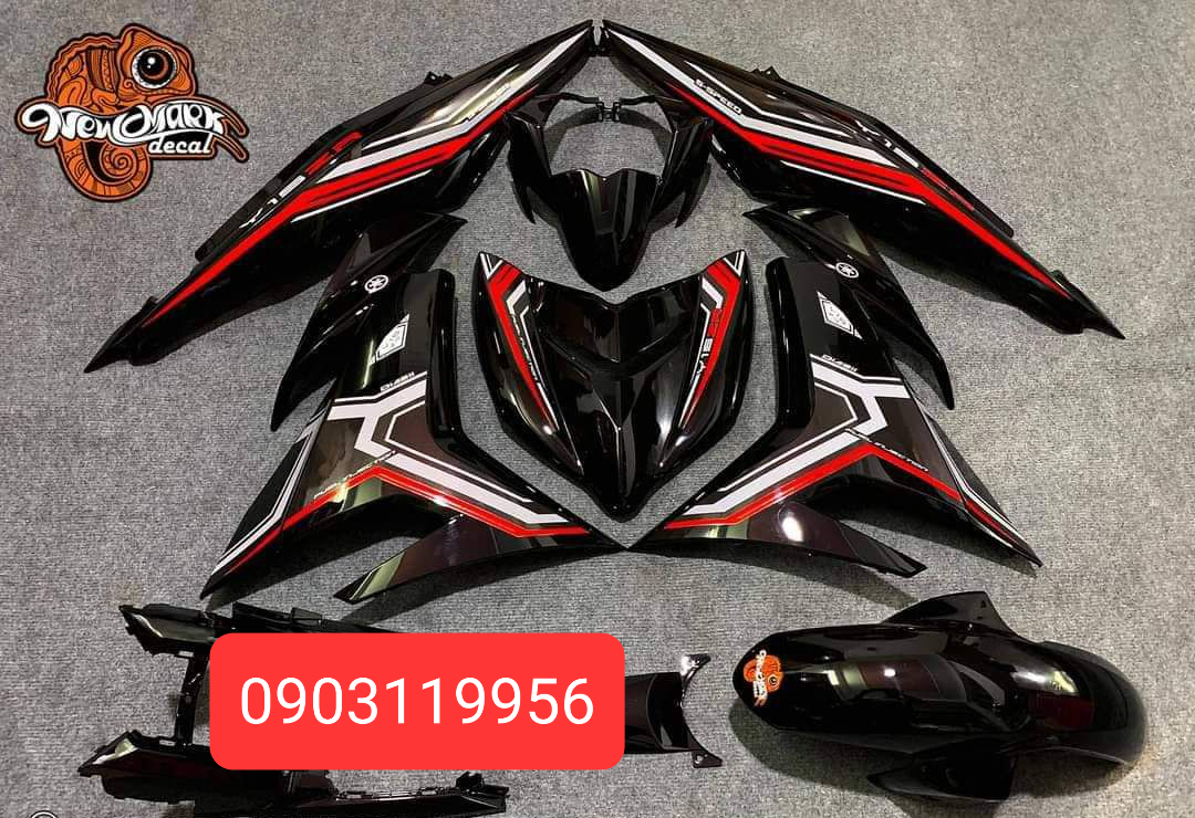Tem rời exciter 150 đen đỏ y15zr