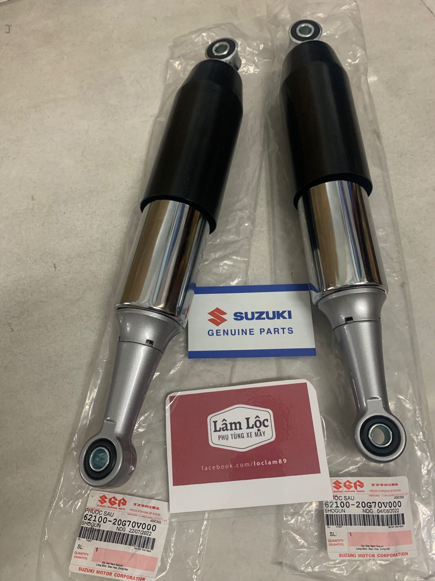 Cặp phuộc giảm xóc sau shogun 125 suzuki chính hãng