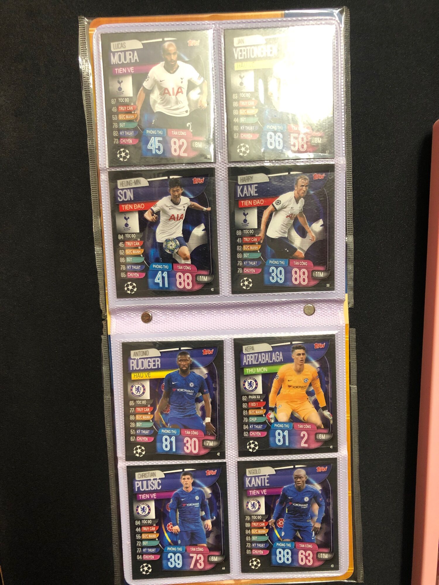 Full 60 thẻ cầu thủ poca match attax mùa 19/20