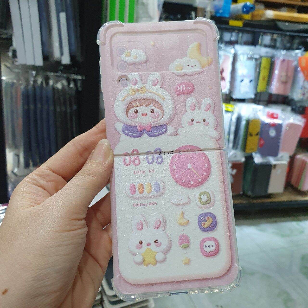 Case ốp lưng Samsung Z flip 3 / Zflip 3 dẻo hình thỏ gấu siêu dễ thương chống sốc