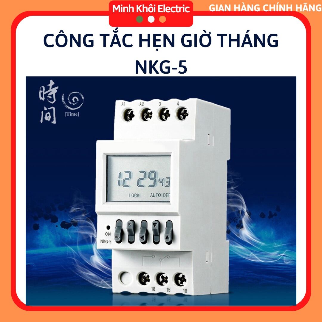 Công Tắc Hẹn Giờ Chu Kỳ Tháng NKG-5timer hẹn giờ chu kỳ tháng NKG5 ATS công tắc điện tử bộ timer chu