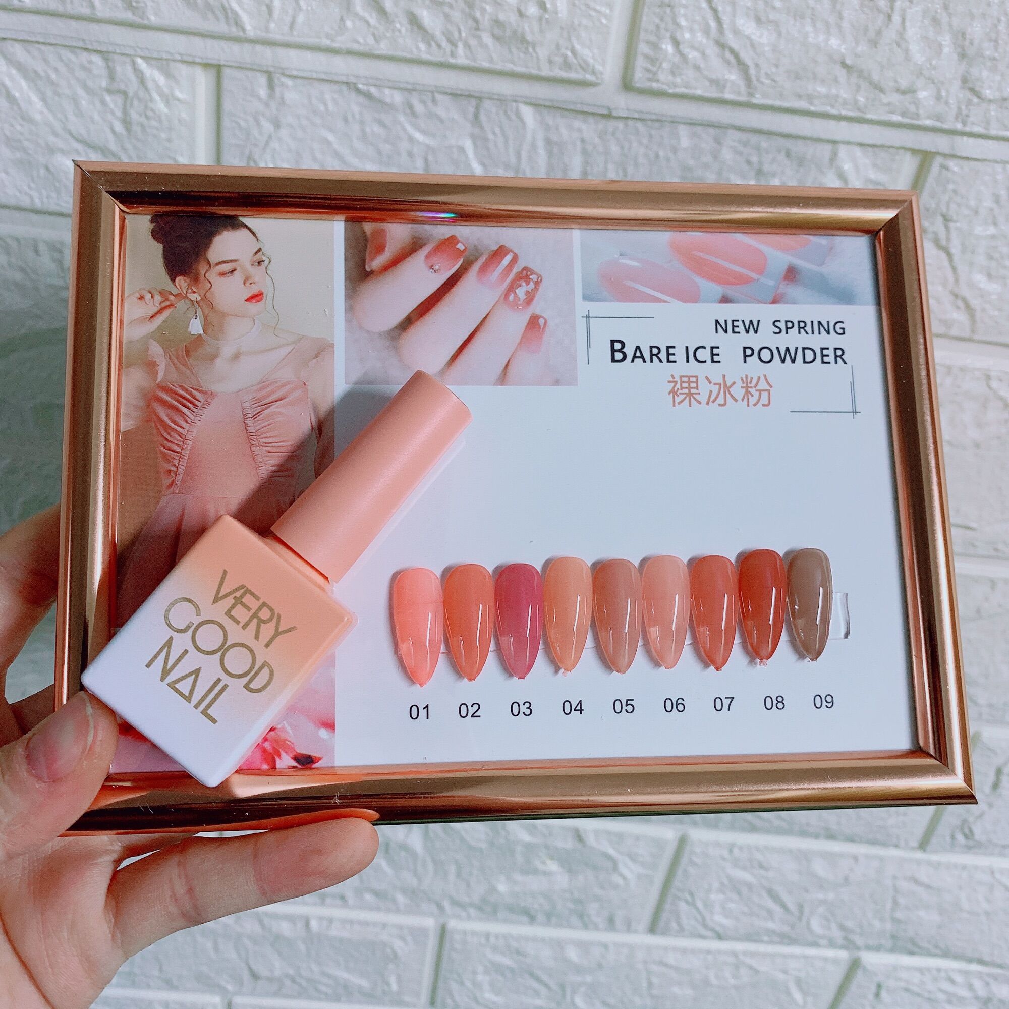 Sơn thạch very good nail 9 màu ( tặng bảng màu) (chai màu hồng)