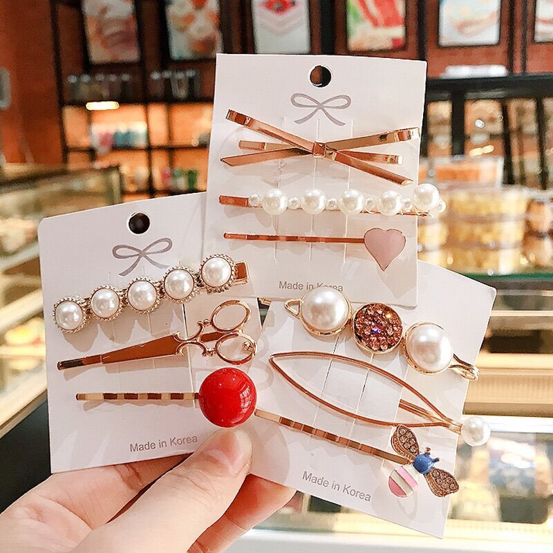 Set kẹp mái kim loại xinh xắn phong cách tiểu thư cho nàng