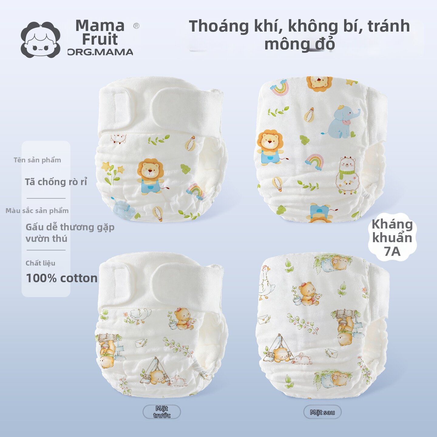 org.mama | Tã Vải Dùng Lại Cho Trẻ Sơ Sinh Mùa Hè