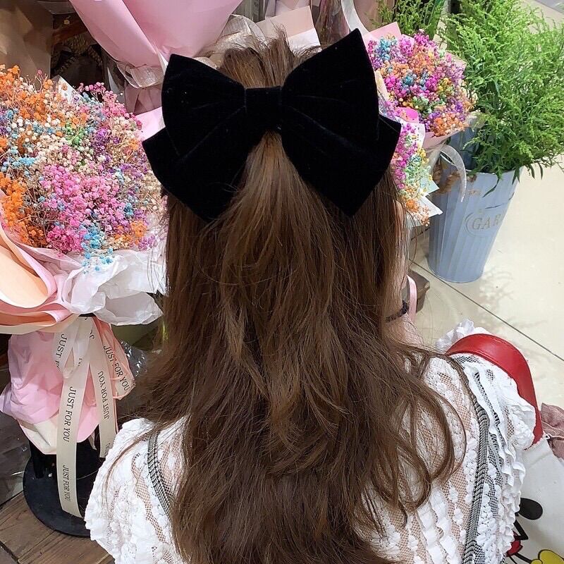 Kẹp Tóc Nơ Nhung Hot trend Phong Cách Hàn Quốc