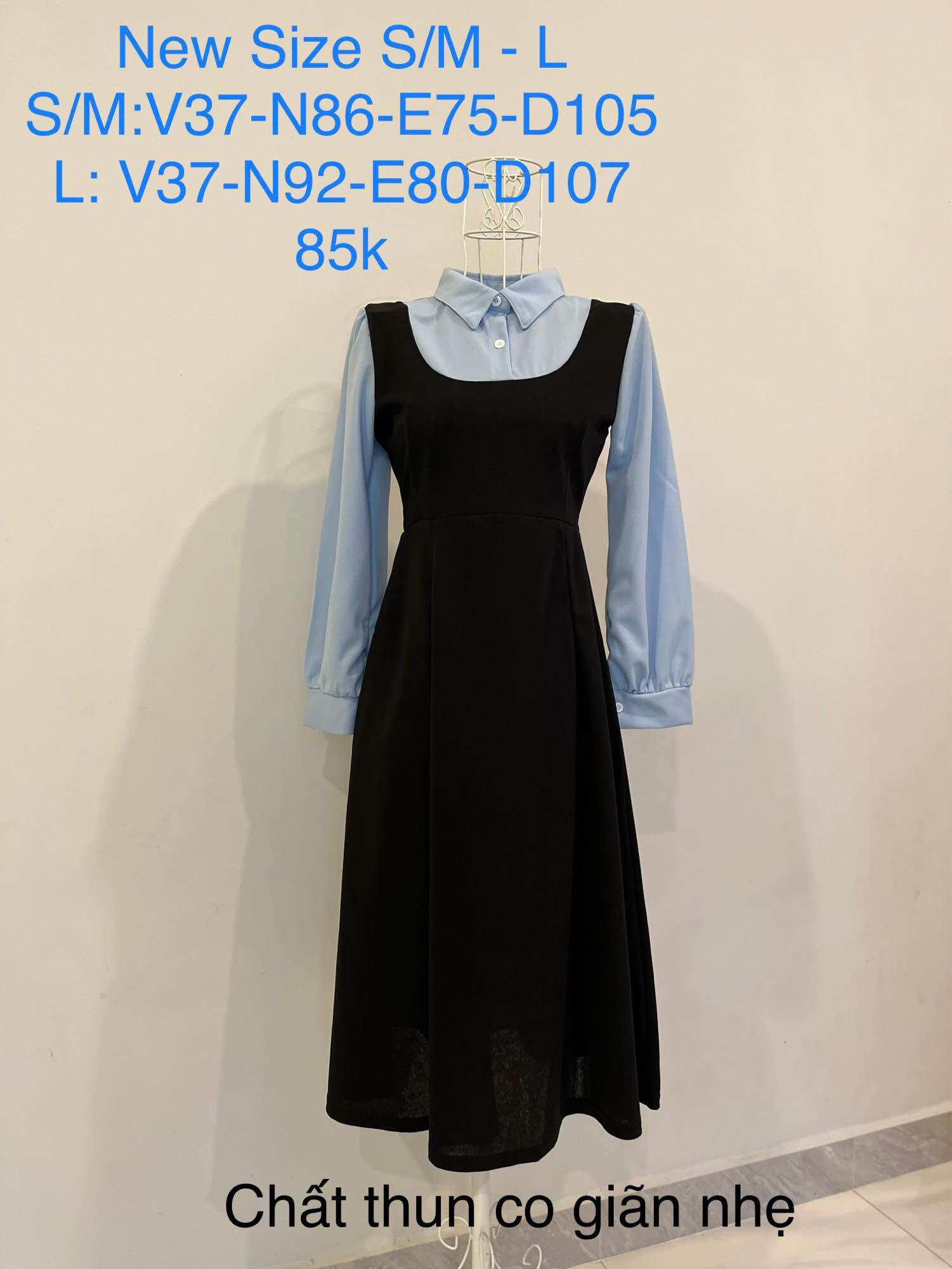 Đầm xanh lơ dịu dàng
