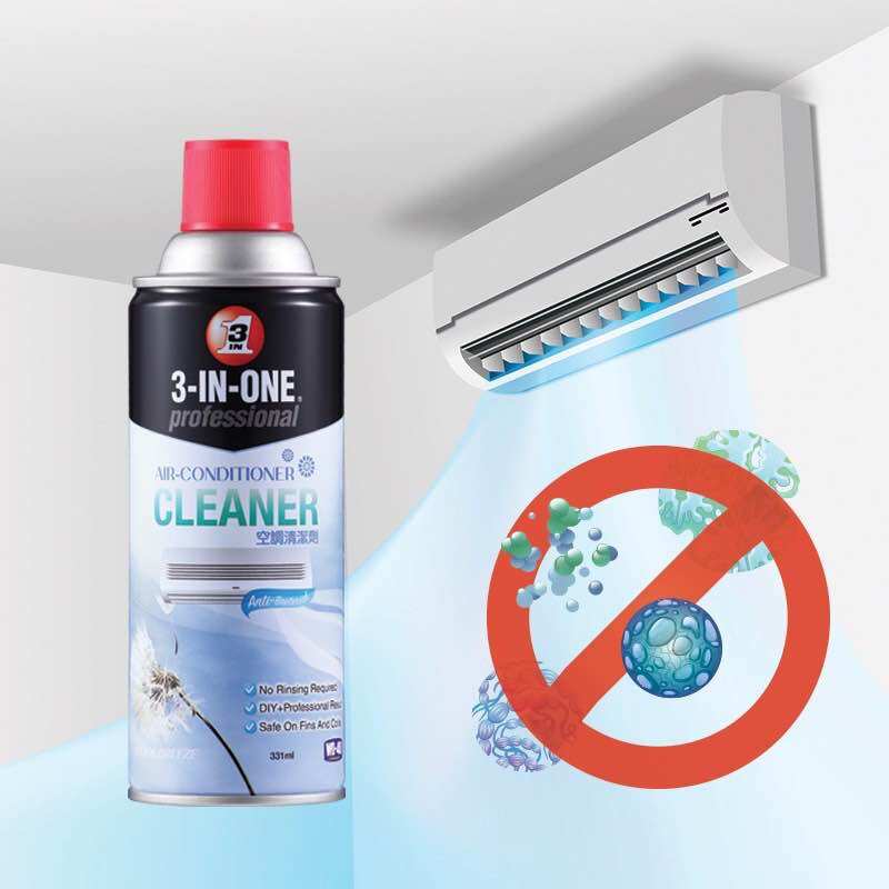 Vệ Sinh Máy Lạnh 3in1 WD 40 Air Conditioner Cleaner 331ml, khử khuẩn (Brand from USA)