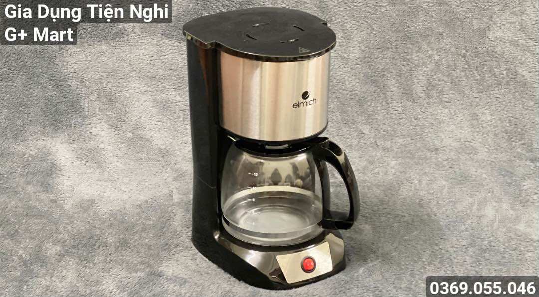 Máy pha cafe chính hãng elmich 1,5l 870w bảo hành 24 tháng - giadungtiennghigmart